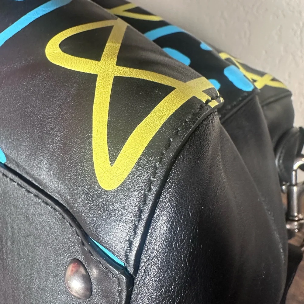 Authentic Gucci Ghost Black and Yellow Graphic Duffel Bag